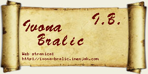 Ivona Bralić vizit kartica